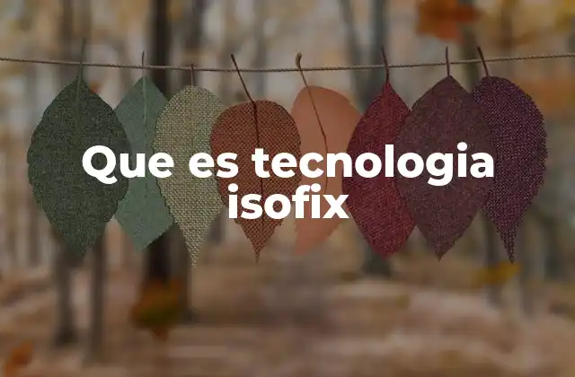 Que es Tecnologia Isofix