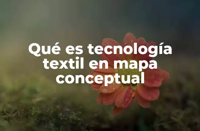 Qué es Tecnología Textil en Mapa Conceptual