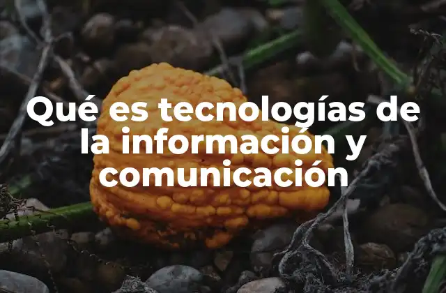 Qué es Tecnologías de la Información y Comunicación