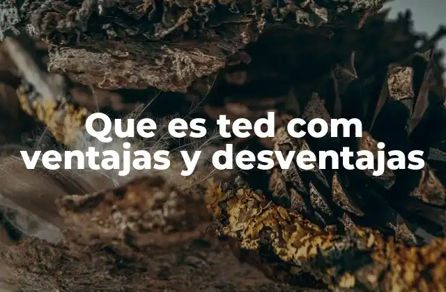 Que es Ted Com Ventajas y Desventajas