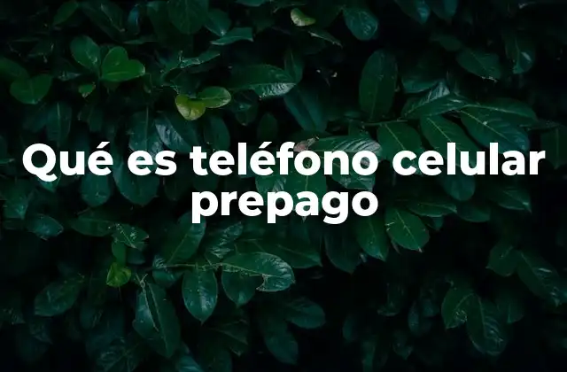 Qué es Teléfono Celular Prepago