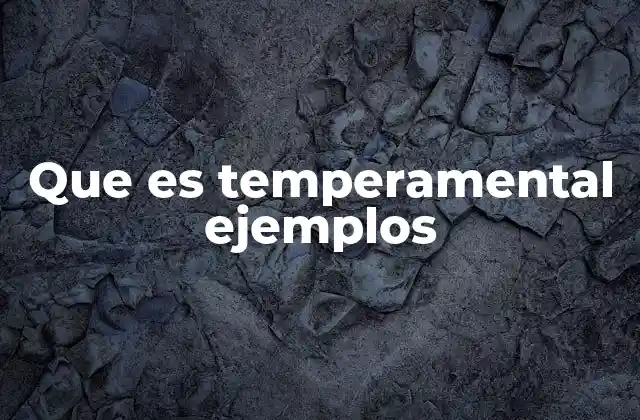 Que es Temperamental Ejemplos
