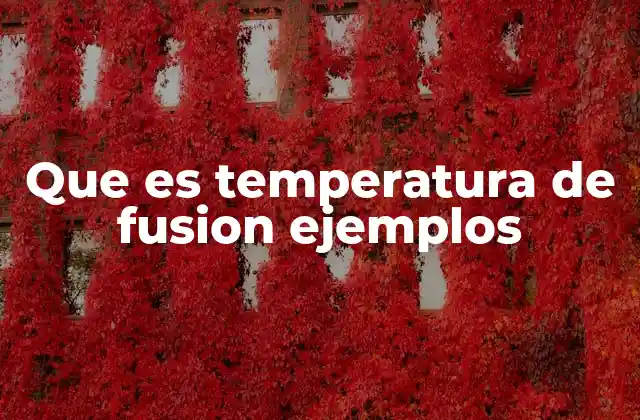 Que es Temperatura de Fusion Ejemplos