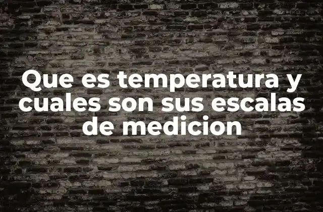 Que es Temperatura y Cuales Son Sus Escalas de Medicion