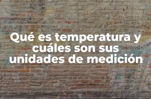 Qué es Temperatura y Cuáles Son Sus Unidades de Medición