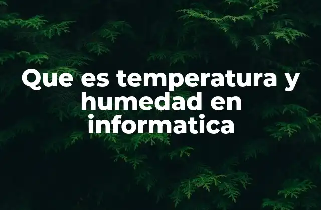 Que es Temperatura y Humedad en Informatica