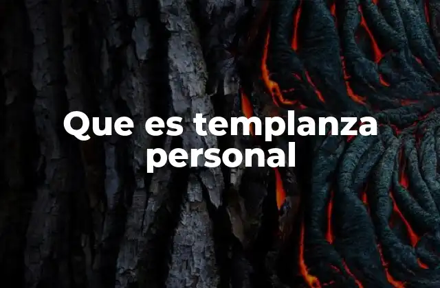Que es Templanza Personal