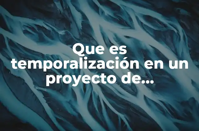 Que es Temporalización en un Proyecto de Investigacion