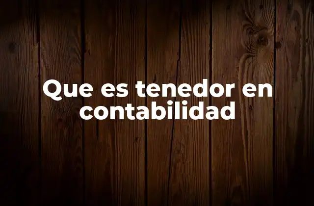 Que es Tenedor en Contabilidad