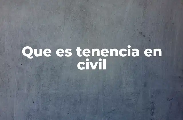 Que es Tenencia en Civil