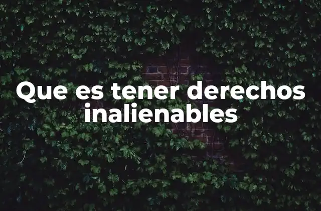 Que es Tener Derechos Inalienables