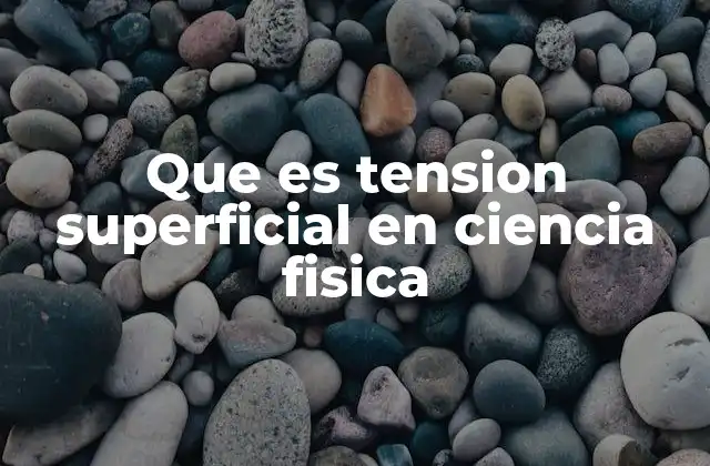 Que es Tension Superficial en Ciencia Fisica