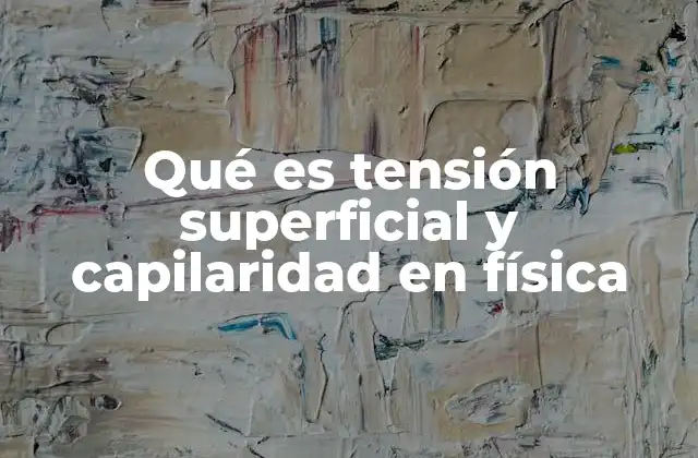 Qué es Tensión Superficial y Capilaridad en Física