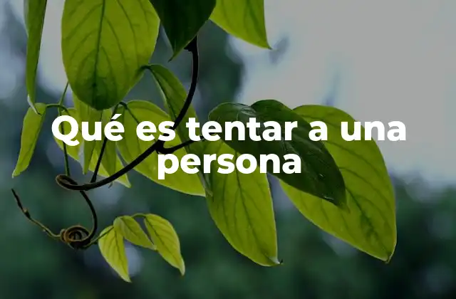 Qué es Tentar a una Persona