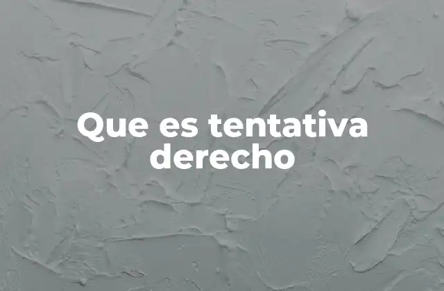 Que es Tentativa Derecho