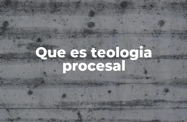 Que es Teologia Procesal