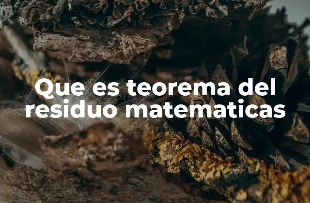 Que es Teorema Del Residuo Matematicas