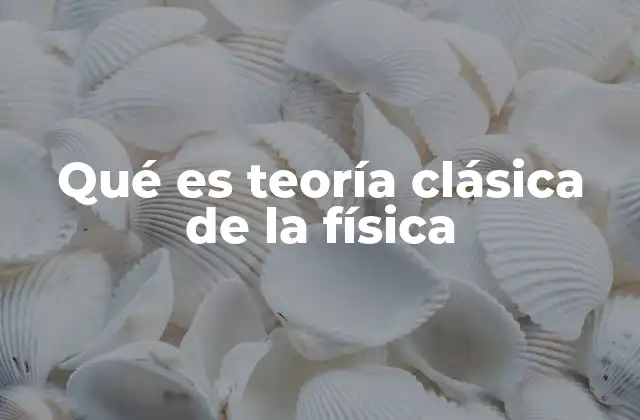 Qué es Teoría Clásica de la Física