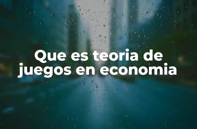 Que es Teoria de Juegos en Economia