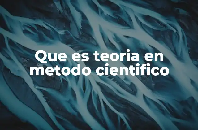 Que es Teoria en Metodo Cientifico
