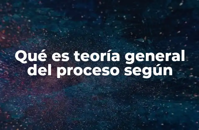 Qué es Teoría General Del Proceso según