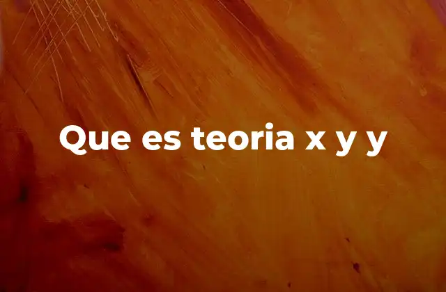 Que es Teoria X y y