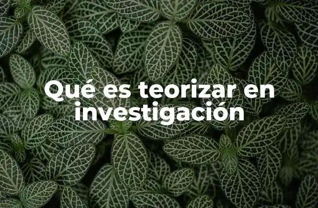 Qué es Teorizar en Investigación