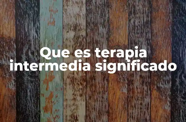 Que es Terapia Intermedia Significado 2 El rol de la terapia intermedia en la psicología moderna