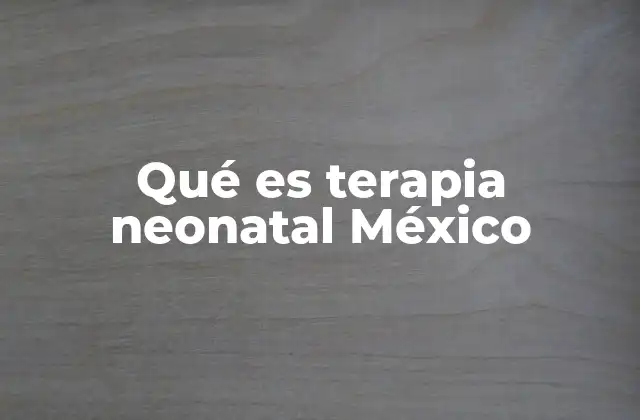 Qué es Terapia Neonatal México 2 Cuidados médicos críticos para bebés en sus primeros días