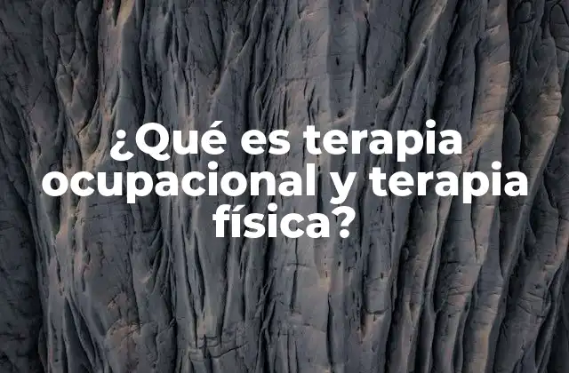 ¿qué es Terapia Ocupacional y Terapia Física?