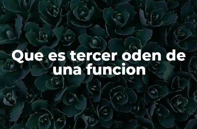 Que es Tercer Oden de una Funcion 2 El comportamiento de una función más allá de lo obvio