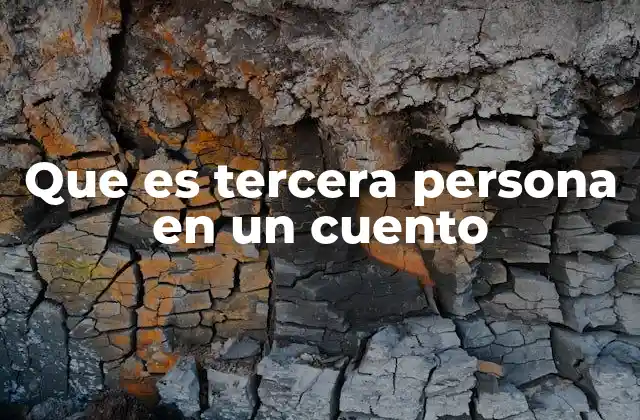 Que es Tercera Persona en un Cuento