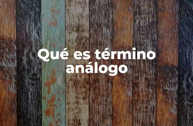 Qué es Término Análogo