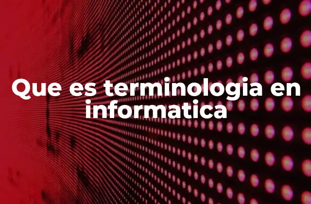Que es Terminologia en Informatica