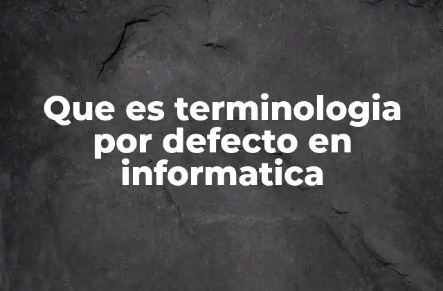 Que es Terminologia por Defecto en Informatica 2 La importancia de la terminología estándar en la industria tecnológica