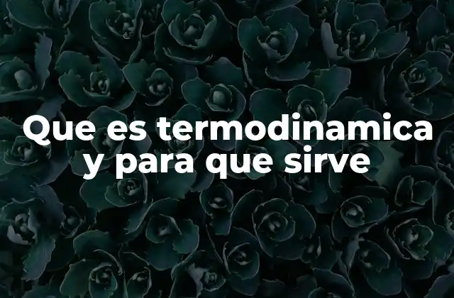 Que es Termodinamica y para que Sirve