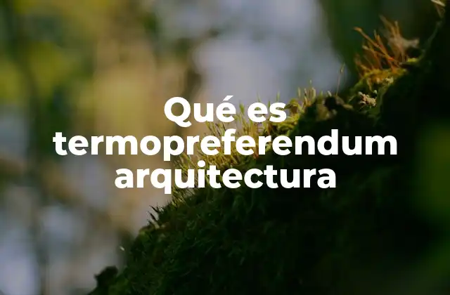 La importancia del termopreferendum en la arquitectura contemporánea