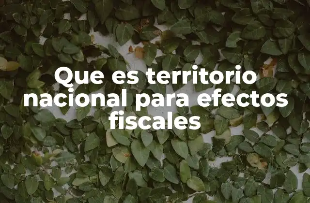 Que es Territorio Nacional para Efectos Fiscales