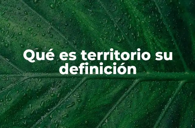Qué es Territorio Su Definición