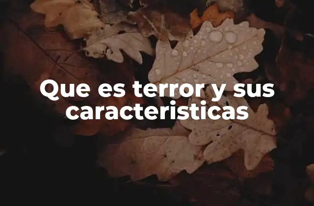 Que es Terror y Sus Caracteristicas