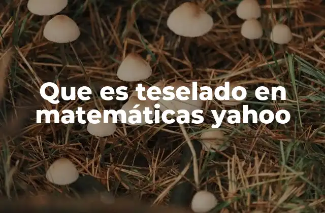 Que es Teselado en Matemáticas Yahoo