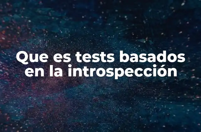 Que es Tests Basados en la Introspección
