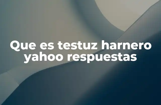 Que es Testuz Harnero Yahoo Respuestas