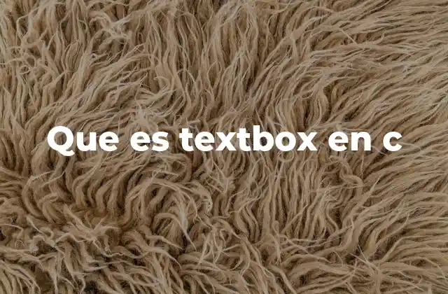 Que es Textbox en C