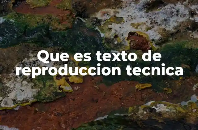 Que es Texto de Reproduccion Tecnica