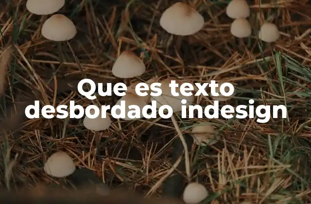 Que es Texto Desbordado Indesign