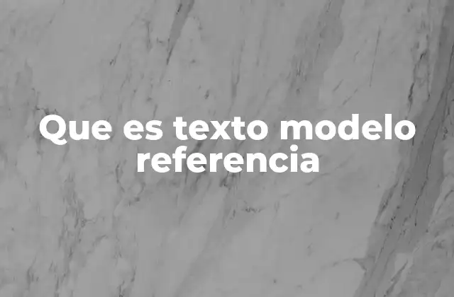 Que es Texto Modelo Referencia