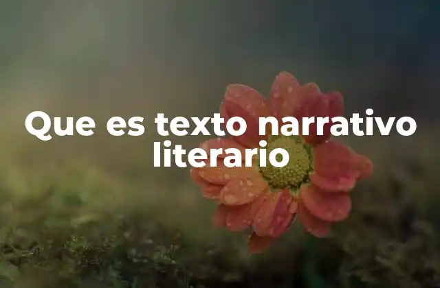 Que es Texto Narrativo Literario
