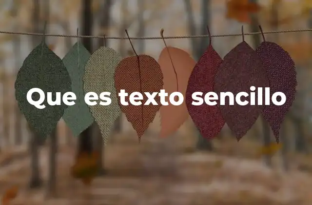 Que es Texto Sencillo