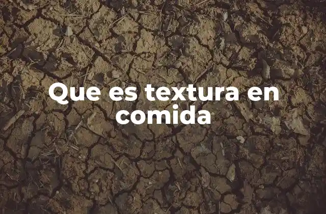 Que es Textura en Comida